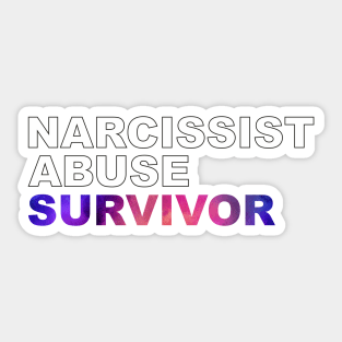 Narcissist Abuse Survivor (bold white letters and purple highlight) Sticker